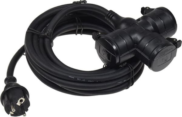 ChiliTec 3-vejs fordeler til udendørs 5m IP44 H07RN-F3G1.5mm² (22351)
