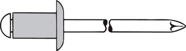 Gesipa 1454028 Standard blind jack søm - Fladt hoved - Åben - AL/ST - 4,0 x 7 mm (500 styk)