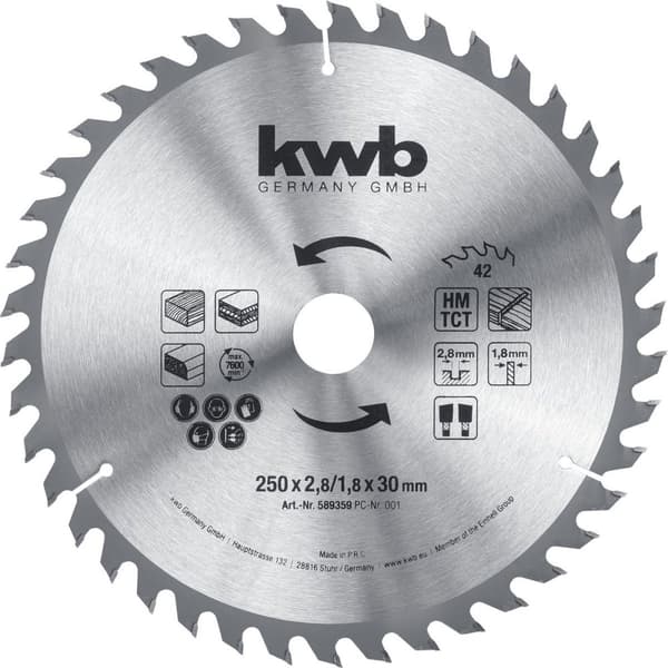 kwb 589359 rundsavklinge 250 x 30 mm 1 stk (589359)