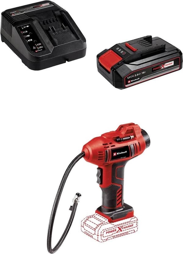 Einhell 4326556 batterikompressor CE-CC 18 Li (2,5 Ah) Effekt X-Change 11 bar Inkl. 1 batteri, digital dis