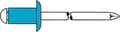 Miniatyrbillede 1 af 2: Gesipa 1433646 Standard blind jack søm - Fladt hoved - Åben - A2 IN/IN - 5 x 20 mm (250 stk.)
