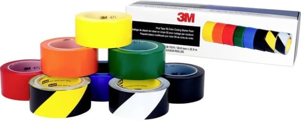 3M PVC-tejp 5S färgkodande startpaket Innehåll: 6 rullar mjuk PVC-tejp 471 sorterade per - 1 st.