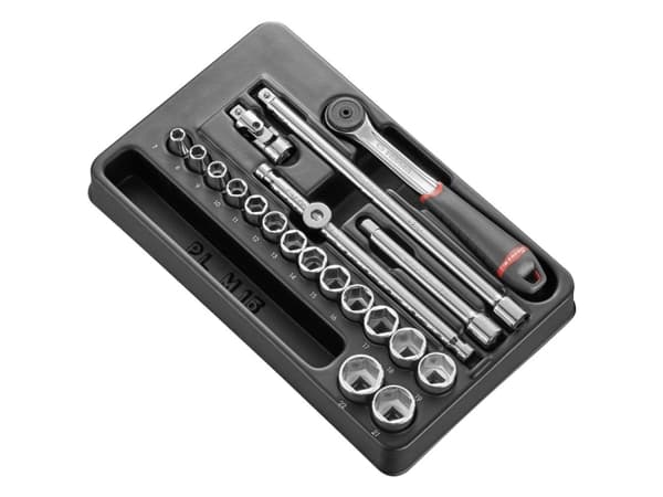 Facom MOD.J161-36, Hylsyavaimen sarja, 3/8", metrinen, 20 päätä, 1.66 kg, B07C67NHJ8
