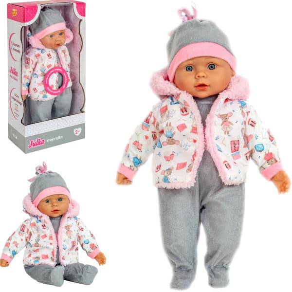 BLØD BABY INTERAKTIV DUKKE 40 cm STORE TALER SINGER TALER 2 SPROG