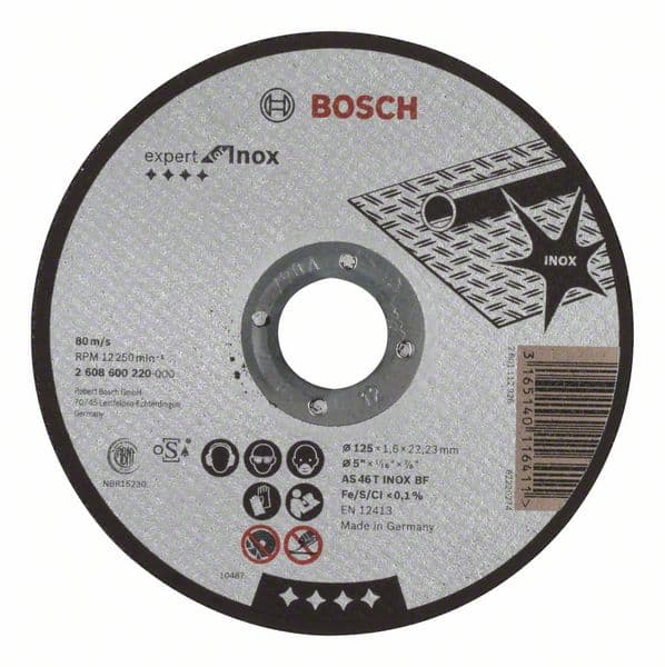 Bosch 2 608 600 220, levyleikkuri, Tasainen keskiosa, Metalli, Bosch, 2,22 cm, 12,5 cm