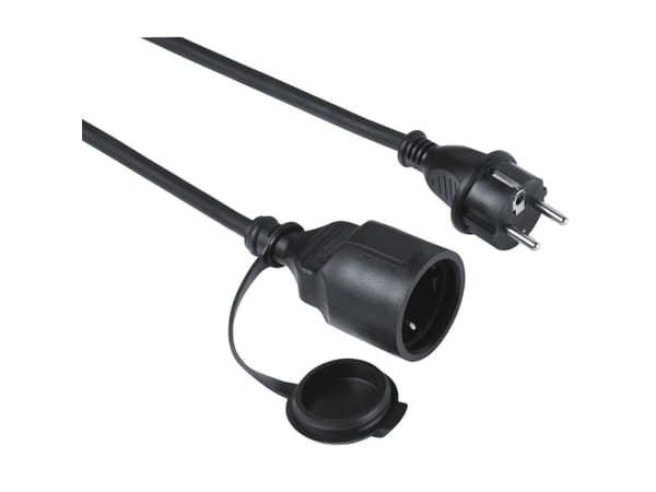 Hama Outdoor, 5 m, 1 AC-utganger, Utendørs, Rett, IP44, Gummi