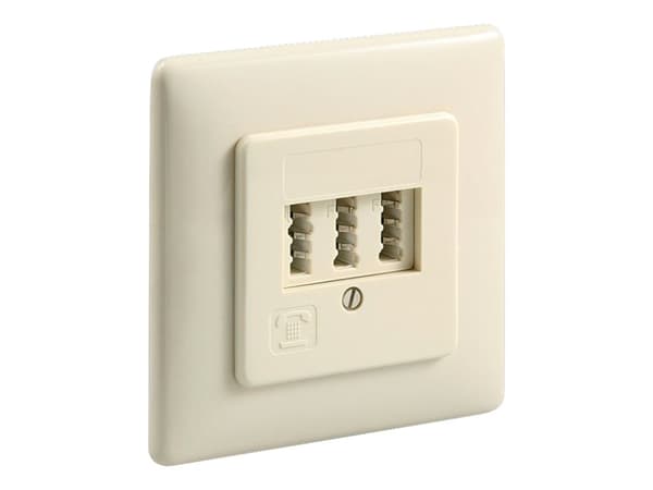 goobay - Väggplatta med försänkt montering - TAE-NFN x 3 - beige Beige