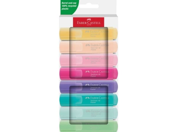Faber-Castell Textliner 46 Pastell, 8 styck, Multifärg, Återvunnen plast, 1 mm, 5 mm, Vattenbaserat bläck