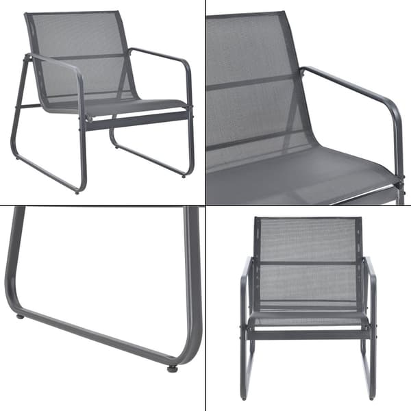 Loungegrupp Anzi set om 4 stål glas set grå [casa.pro]