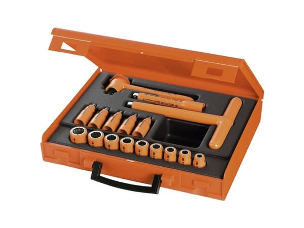 Facom J.401AVSE, Støpselsett, Metrisk, 15 hoder, 4,5,6,7,8,10,11,12,13,14,15,17,19 mm, 345 mm, 280 mm