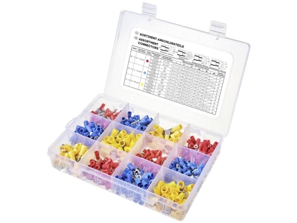 TRU COMPONENTS TC-11894508 Liitinliittimet valikoima 0,5 mm² - 6,0 mm² Punainen, Sininen, Keltainen 520 kpl