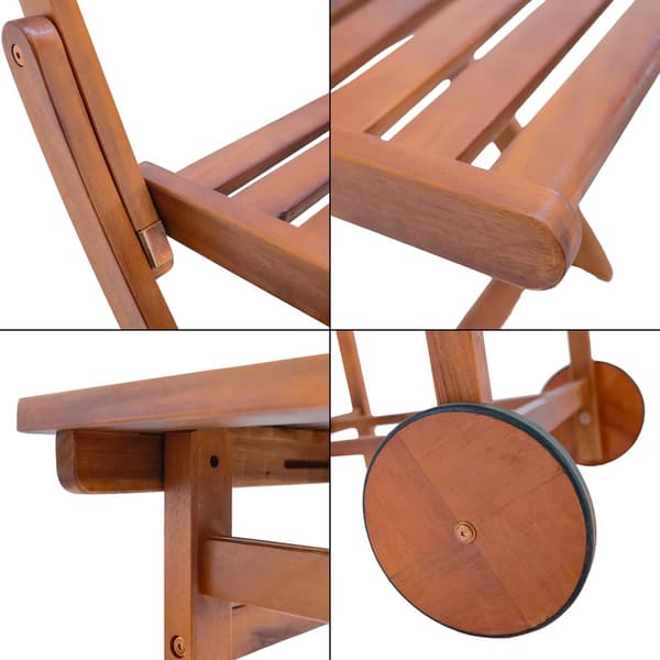 Matgrupp Ancarano av bord och 4 stolar akacia [en.casa]
