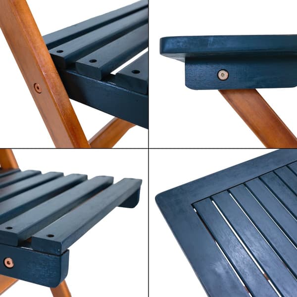 Matgrupp Altamura av bord och 4 stolar akacia [en.casa]