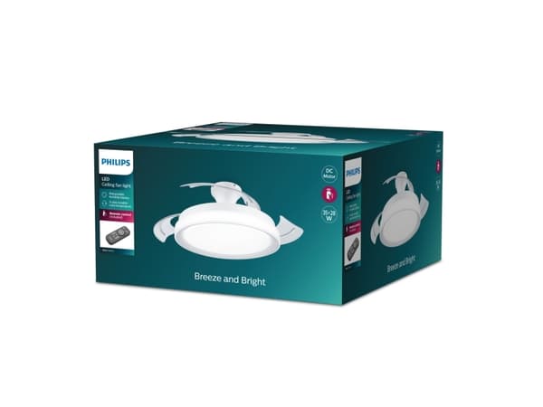 Philips Bliss Fan Ceiling Light 35+28 W, 1 bulb(s), LED, IP20, White