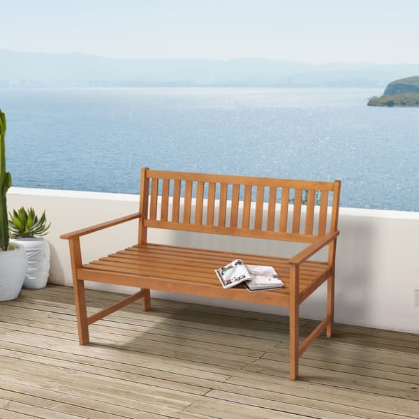 Trädgårdsbänk Canzano 120x58x90 cm eukalyptus [casa.pro]