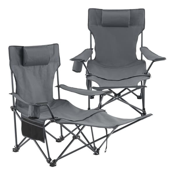 Campingset Bellante av bord och hopfällbara stolar stål grå [casa.pro]