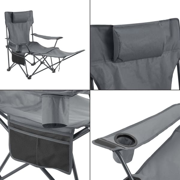 Campingset Bellante av bord och hopfällbara stolar stål grå [casa.pro]