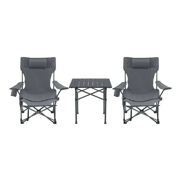 Campingset Bellante av bord och hopfällbara stolar stål grå [casa.pro]