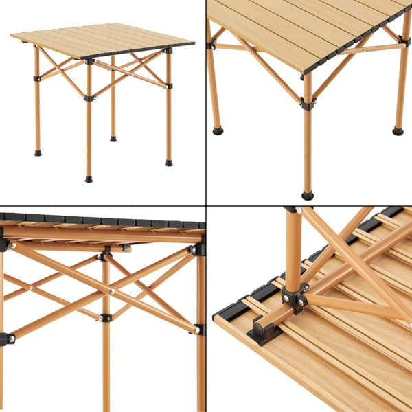 Campingset Bellante av bord och hopfällbara stolar stål beige [casa.pro]