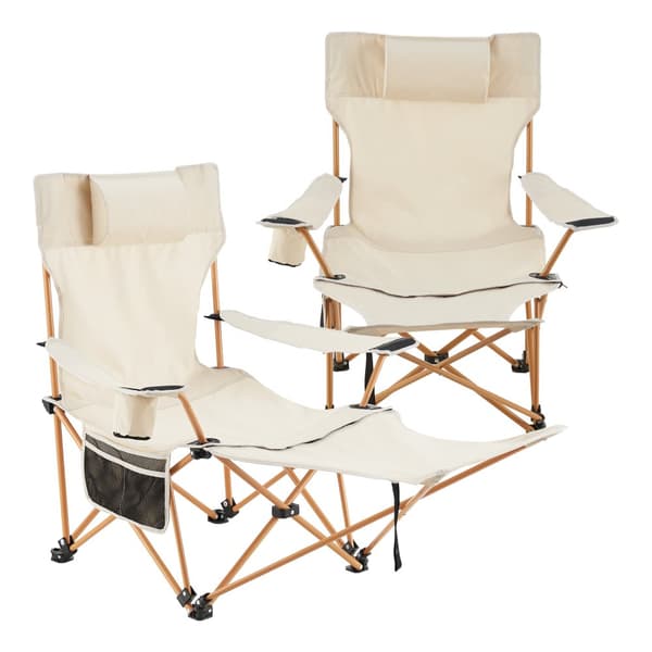 Campingset Bellante av bord och hopfällbara stolar stål beige [casa.pro]