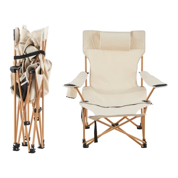 Campingset Bellante av bord och hopfällbara stolar stål beige [casa.pro]