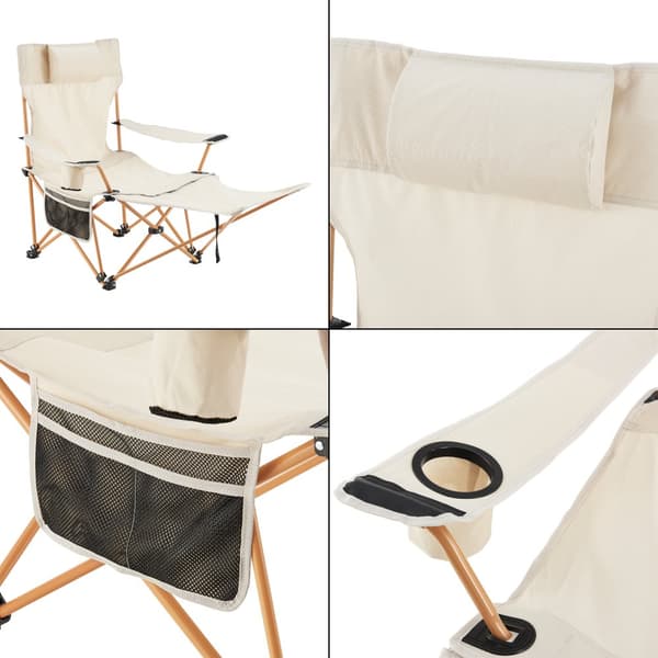 Campingset Bellante av bord och hopfällbara stolar stål beige [casa.pro]