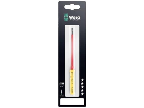 Wera Kraftform Kompakt VDE 60 i 0,6x3,5x157 mm TIE SB Elektriker Kærv Udskiftelig klinge 3.5 mm