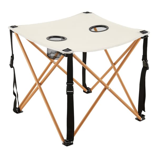 Campingset Banzi av bord och 2 hopfällbara stolar beige [casa.pro]