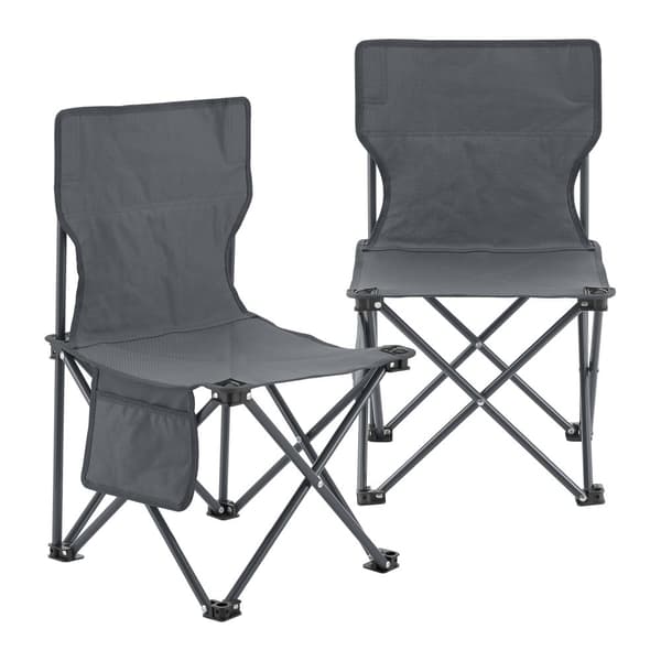 Campingset Banzi av bord och 2 hopfällbara stolar grå [casa.pro]