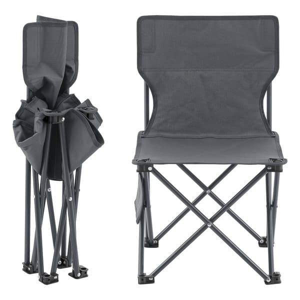 Campingset Banzi av bord och 2 hopfällbara stolar grå [casa.pro]