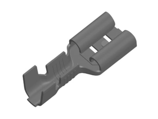 Vogt Verbindungstechnik 3831v.67 Litteä pistotulppa kaapelin korvakkeet Pistokkeen leveys: 6,30 mm Pistokkeen paksuus: 0,80 mm 180° Eristämätön Tina