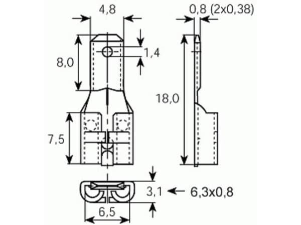 Vogt Verbindungstechnik 3829g.67 Platt pluggfördelare Med förgrening Pluggbredd: 6,30 mm Pluggtjocklek: 0,80 mm Oisolerad 250 st