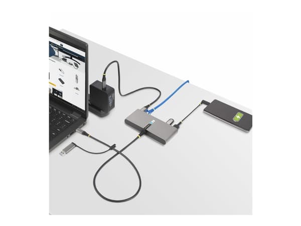 StarTech.com 2-Port USB-C/USB-A Hub with GbE and RS232 Serial, 2x USB-A - Hubb - 2 x USB 3.2 Gen 1 - skrivbordsmodell