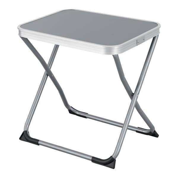 Campingpall/bord Barete 2-i-1 hopfällbar 47x47x37 cm grå [en.casa]
