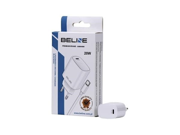 Beline 20W USB-C verkkolaturi + USB-C-kaapeli, valkoinen