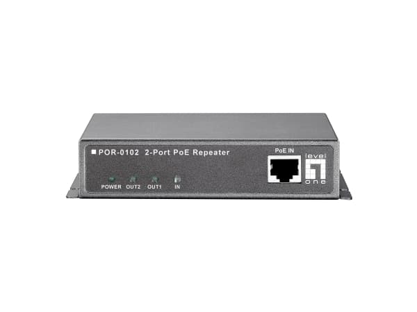 LevelOne POR-0102 2-Port PoE Repeater - Repeater - 1GbE - 10Base-T, 100Base-TX, 1000Base-T - 2 portar - upp till 100 m