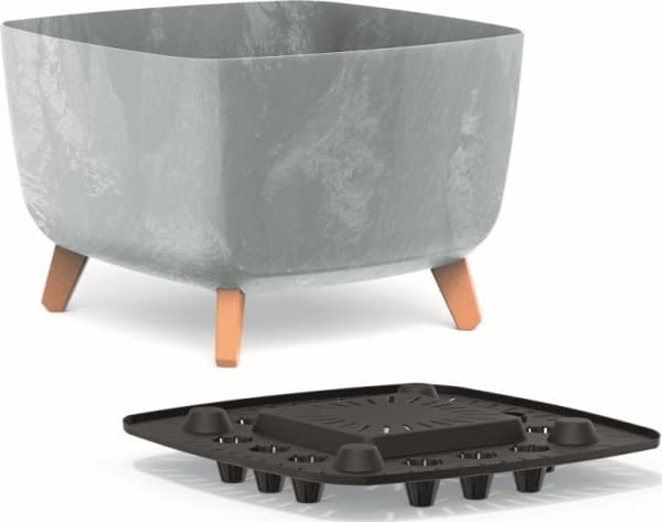 Prosperplast GRACIA SQUARE CONCRETE EFFECT firkantet blomsterpotte DGQL400E-422U, Farge Betong, Prosperplast, Mål 39x39x27 cm