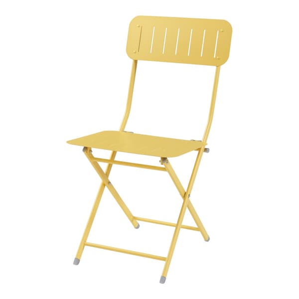 Klappstol Sande set om 2 gul 84,5x42x50 cm [en.casa]