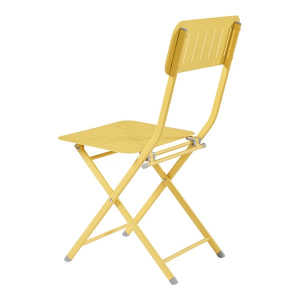 Klappstol Sande set om 2 gul 84,5x42x50 cm [en.casa]