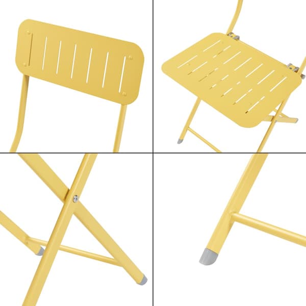 Klappstol Sande set om 2 gul 84,5x42x50 cm [en.casa]
