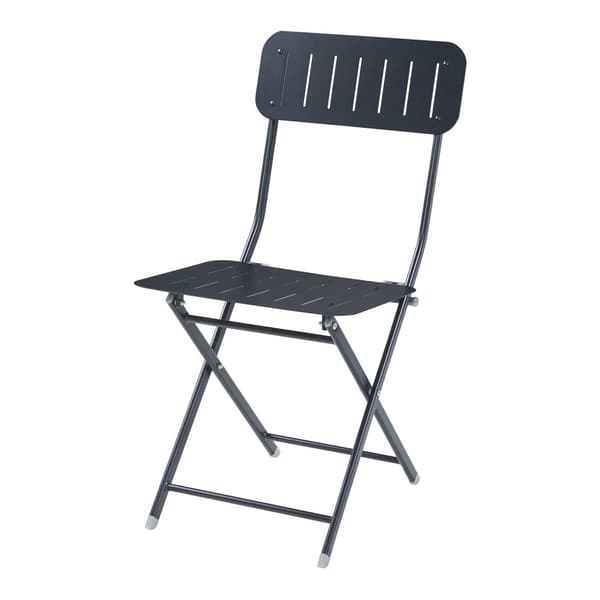 Klappstol Sande set om 2 svart 84,5x42x50 cm [en.casa]
