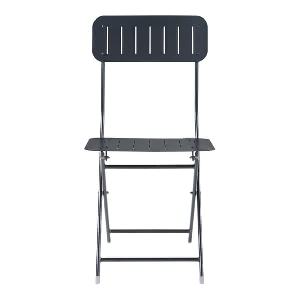 Klappstol Sande set om 2 svart 84,5x42x50 cm [en.casa]