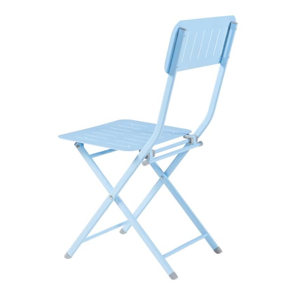 Klappstol Sande set om 2 himmelblå 84,5x42x50 cm [en.casa]