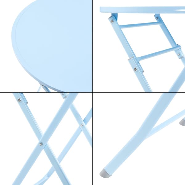 Klappbord Sande 71xØ62 cm himmelblå stål [en.casa]