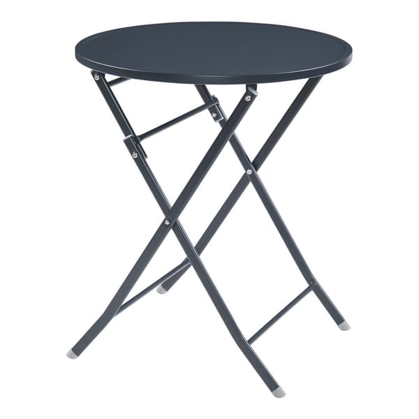 Klappbord Sande 71xØ62 cm svart stål [en.casa]