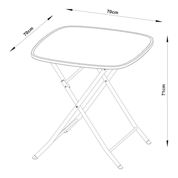 Klappbord Sande 71x70x70 cm svart stål [en.casa]
