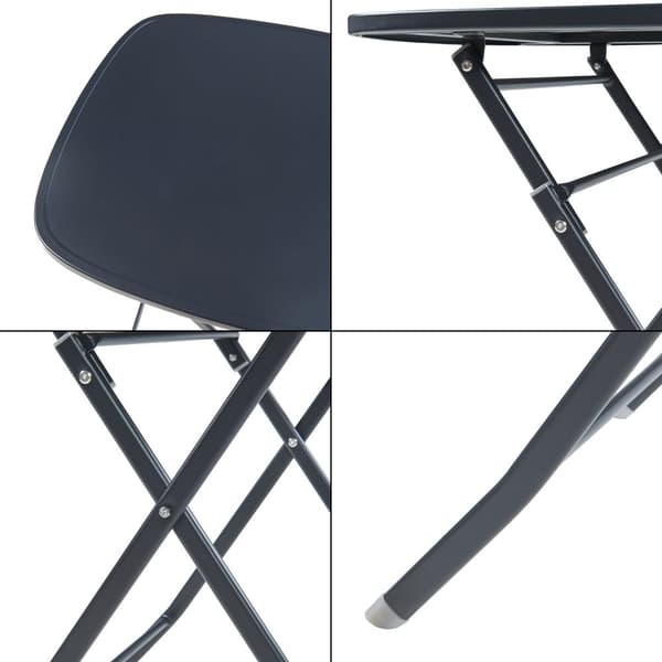 Klappbord Sande 71x70x70 cm svart stål [en.casa]