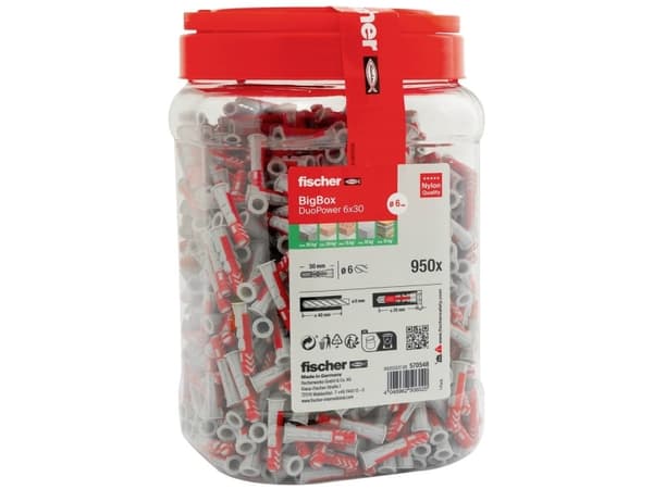 Fischer 570548 DuoPower Rawplugsæt 30 mm 6 mm 950 stk