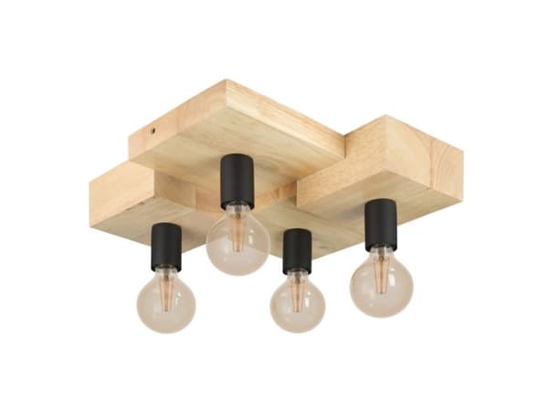 EGLO HALKIN LOFT 4L E27 SORT/TRÆ Sort, Brun