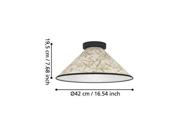 EGLO OXPARK TAK Ø420 3XE27 BAMBU BLAD LJUS